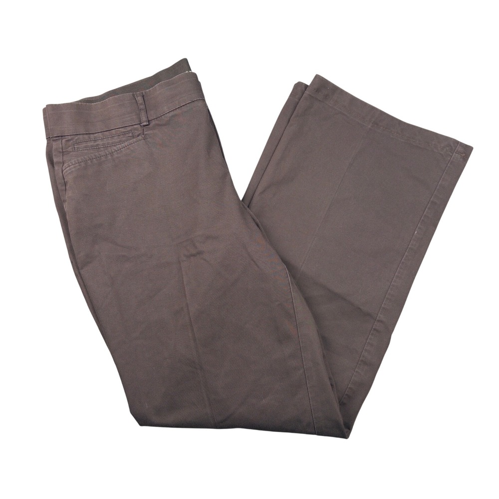 Dockers Pants Women 16 Med Brown Straight Leg Stretch Cotton Blend Casual Work